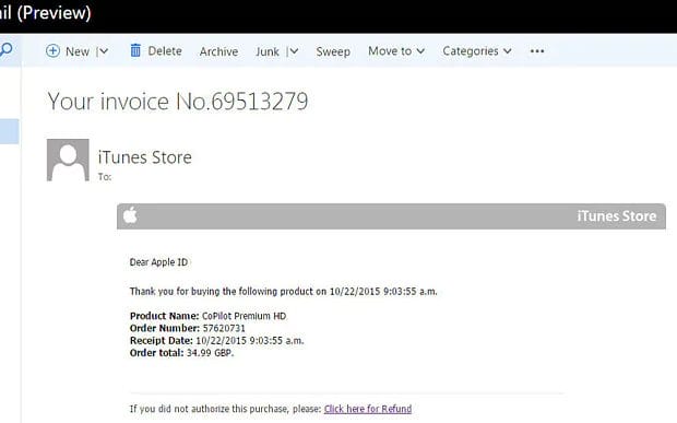 Fake Apple Email Phishing